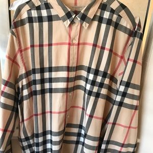 Authentic Burberry Plaid Button Down XXL